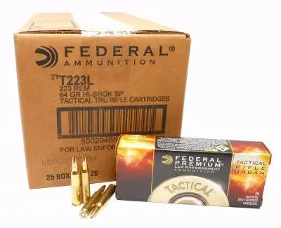 Federal 223 Remington Ammunition Tactical Rifle Urban T223L Hi-Shok 64 Grain Soft Point 20 rounds - Federal Ammunition
