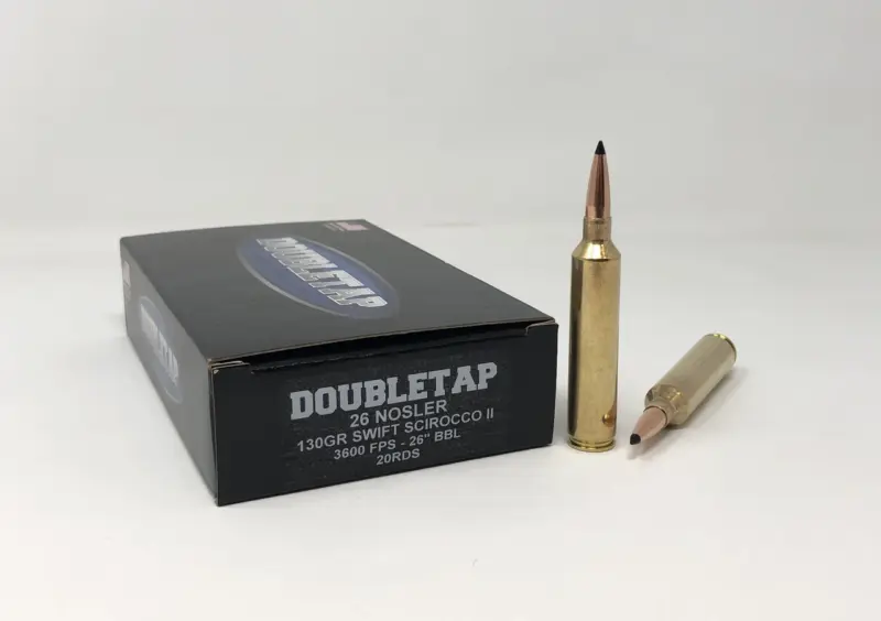 Double Tap 26 Nosler Ammunition 26N130SS 130 Grain Swift Scirocco II 20 Rounds - Double Tap Ammunition