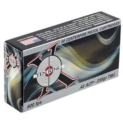 Ten Ring 45 Auto Ammunition 230 Grain Total Metal Jacket 50 rounds - 10 Ring Marketing / WRJ