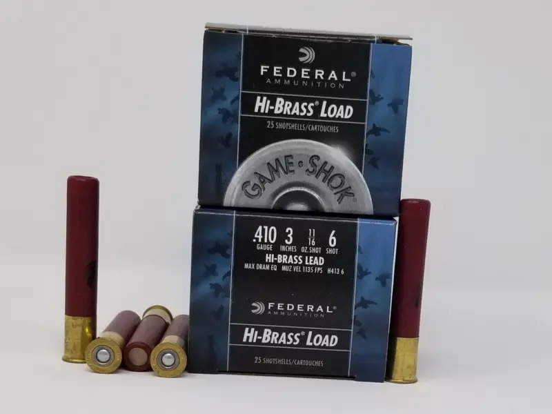 Federal 410 Bore Ammunition High Brass Game-Shok H4136 3" 6 Shot 11/16oz 1135fps Case of 250 Rounds - Federal Premium