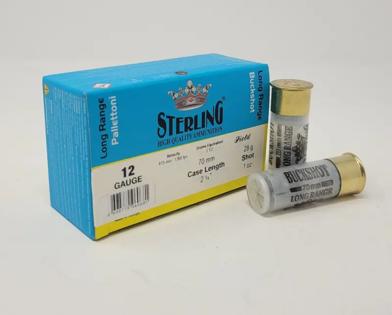 Sterling 12 Gauge Ammunition STRLG12LRBUCK 2-3/4" 1oz 00 Buckshot Long Range 1360fps 10 Rounds - Sterling