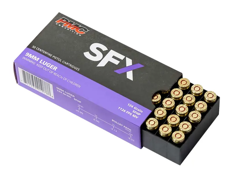 PMC 9SFX SFx 9mmLuger 124gr StarFire Hollow Point 50 Per Box/20 Case