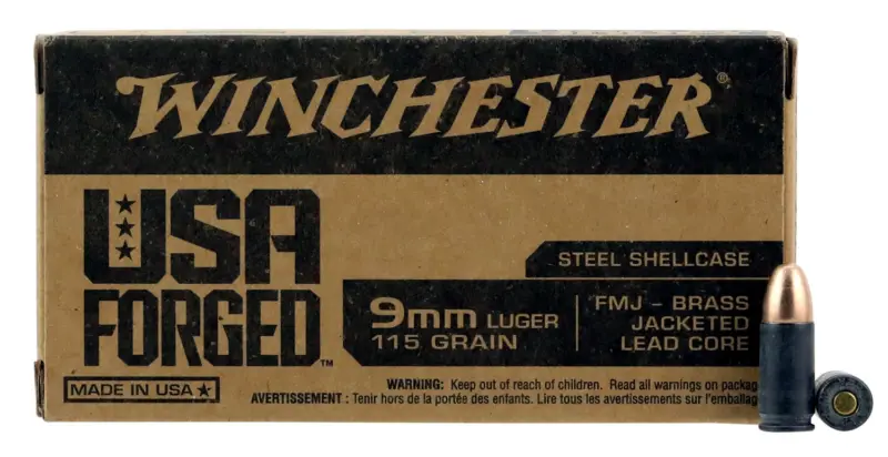 Winchester Ammo WIN9SV USA Forged 9mmLuger 115gr Full Metal Jacket 50 Per Box/10 Case
