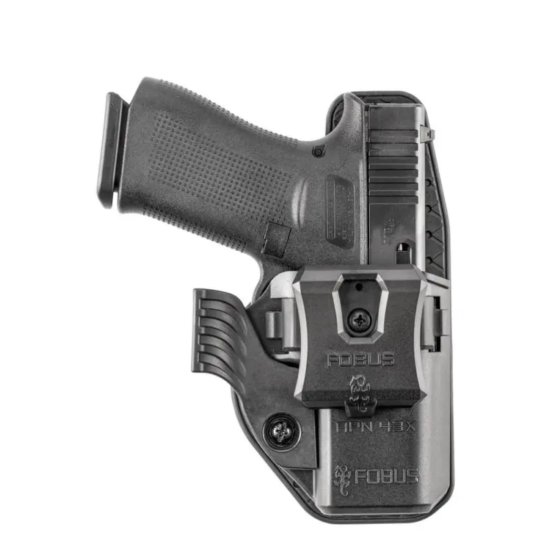 Fobus Handgun Holster OWB Paddle IWB Clip Wing & Sweatguard Appendix for Glock 43/43x/43x MOS with SAS Black Ambi - Fobus
