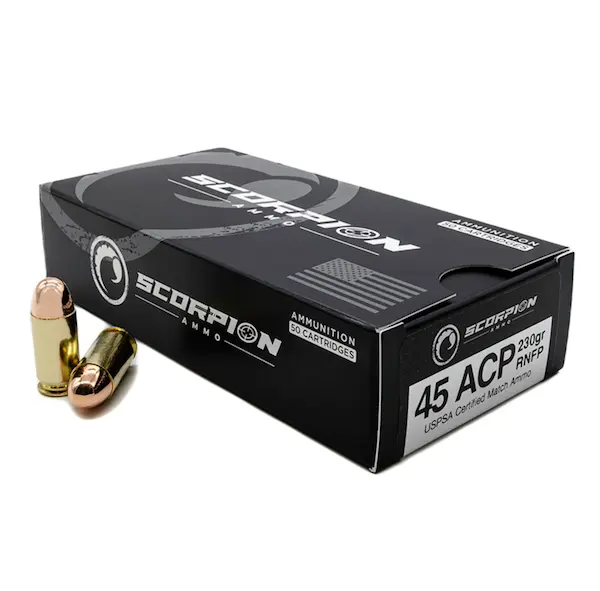 SCORP COMP 45ACP 230GR RN 50/BOX - Scorpion Ammo