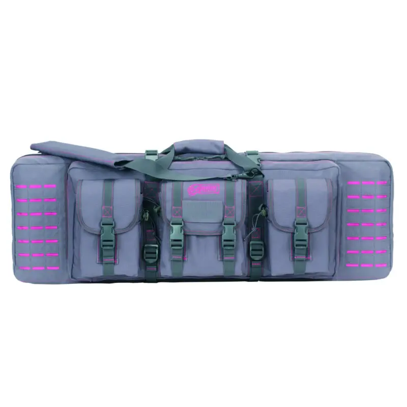 VOODOO TACTICAL 36" PADDED WEAPONS CASE WITH DIE CUT MOLLE (BLACK WITH PINK) - Voodoo Tactical