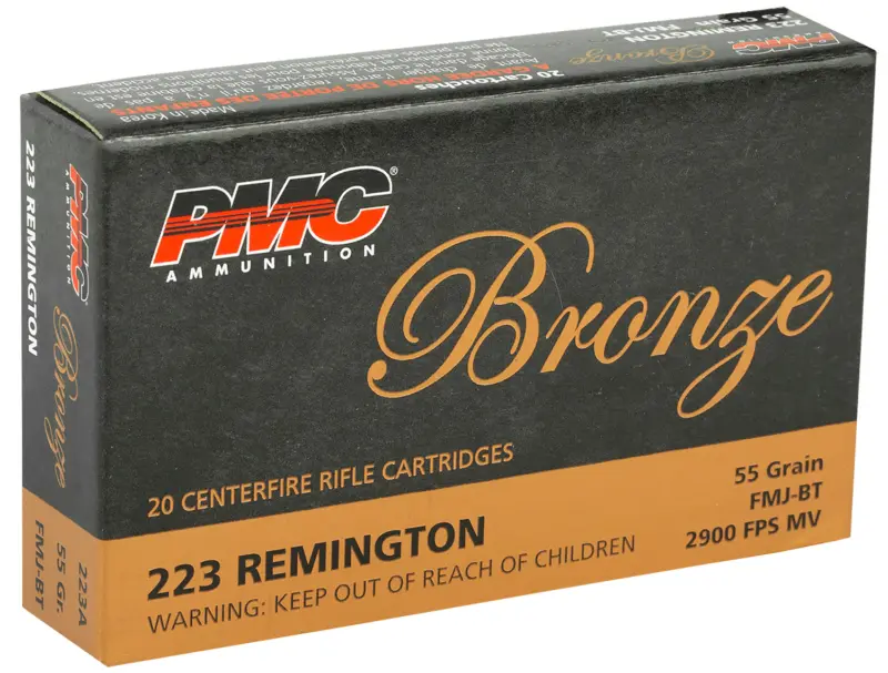 PMC 223A Bronze 223Rem 55gr Full Metal Jacket Boat Tail 20 Per Box/50 Case