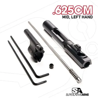 AR-15 ADJ PISTON SYSTEM W/CLAMPON .625'' GAS BLOCK MID LH