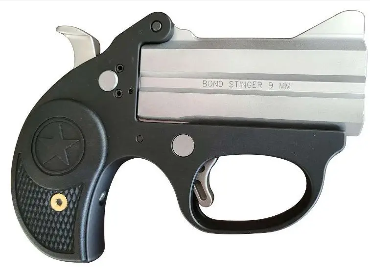 Bond Arms STINGER 9MM 3" 2 Rounds Silver/Black