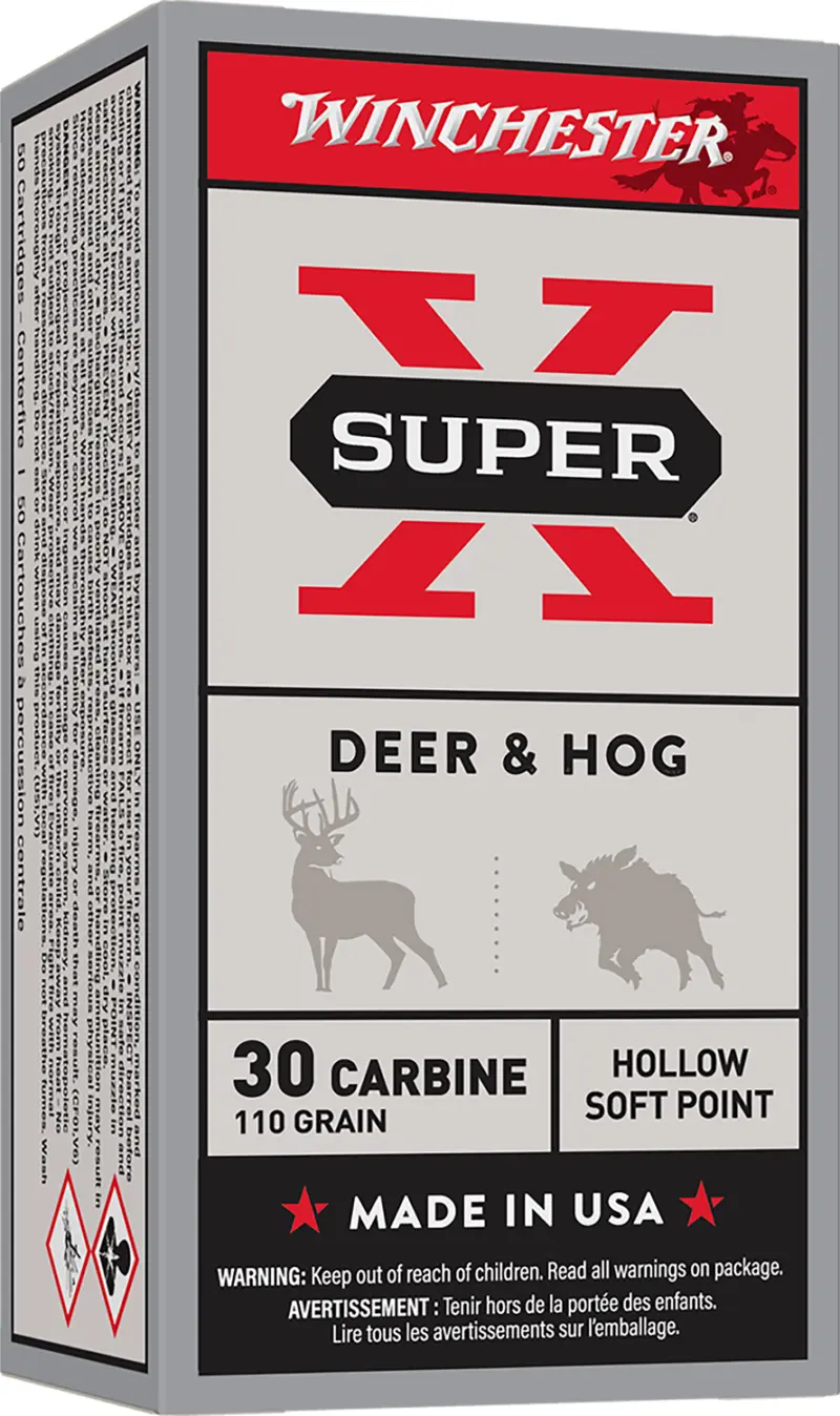 Winchester Ammo X30M1 Super X 30Carbine 110gr Hollow Soft Point 50 Per Box/10 Case