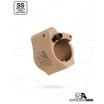 AR-15 SOLID SS ADJUSTABLE GAS BLOCK .936'' TAN