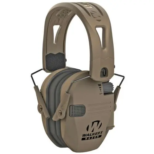 Walker's Razor Tacti-Grip Ear Muffs -FDE with FDE Band 23NRR