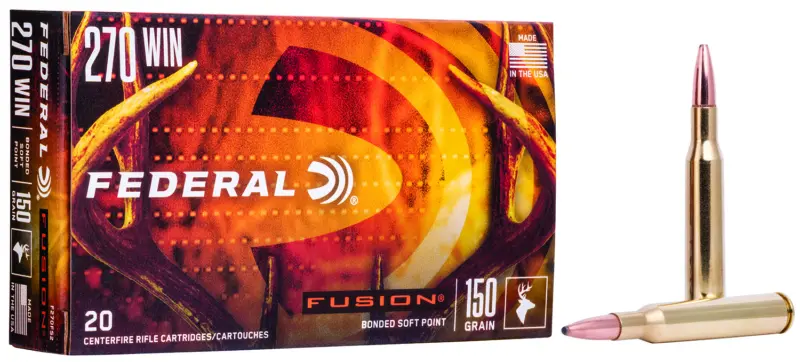 Federal F270FS2 Fusion 270Win 150gr Bonded Soft Point 20 Per Box/10 Case